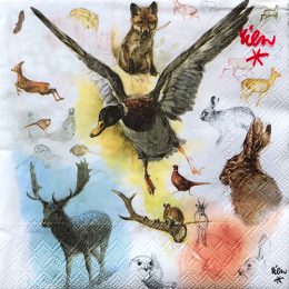 Rien Poortvliet servetten WILDE DIEREN