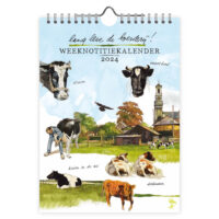 Rien Poortvliet LANG LEVE DE BOERDERIJ weeknotitiekalender KOEIEN IN DE WEI 2024