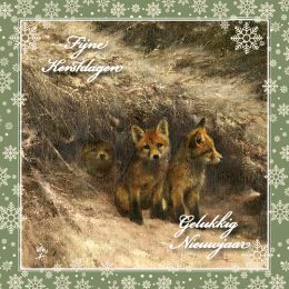 Rien Poortvliet kerstboxje natuur EENDENTREK – JONGE VOSJES