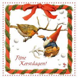 Rien Poortvliet kerstboxje kabouter KONIJN EN WOLMUIS – ROODBORSTJE