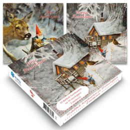 Rien Poortvliet kerstboxje kabouter  KABOUTER OP TAK – KABOUTERHUIS