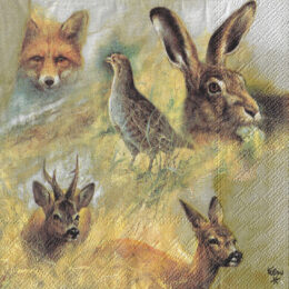 Rien Poortvliet servetten COLLAGE WILDE DIEREN