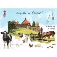 Rien Poortvliet placemats LANG LEVE DE BOERDERIJ