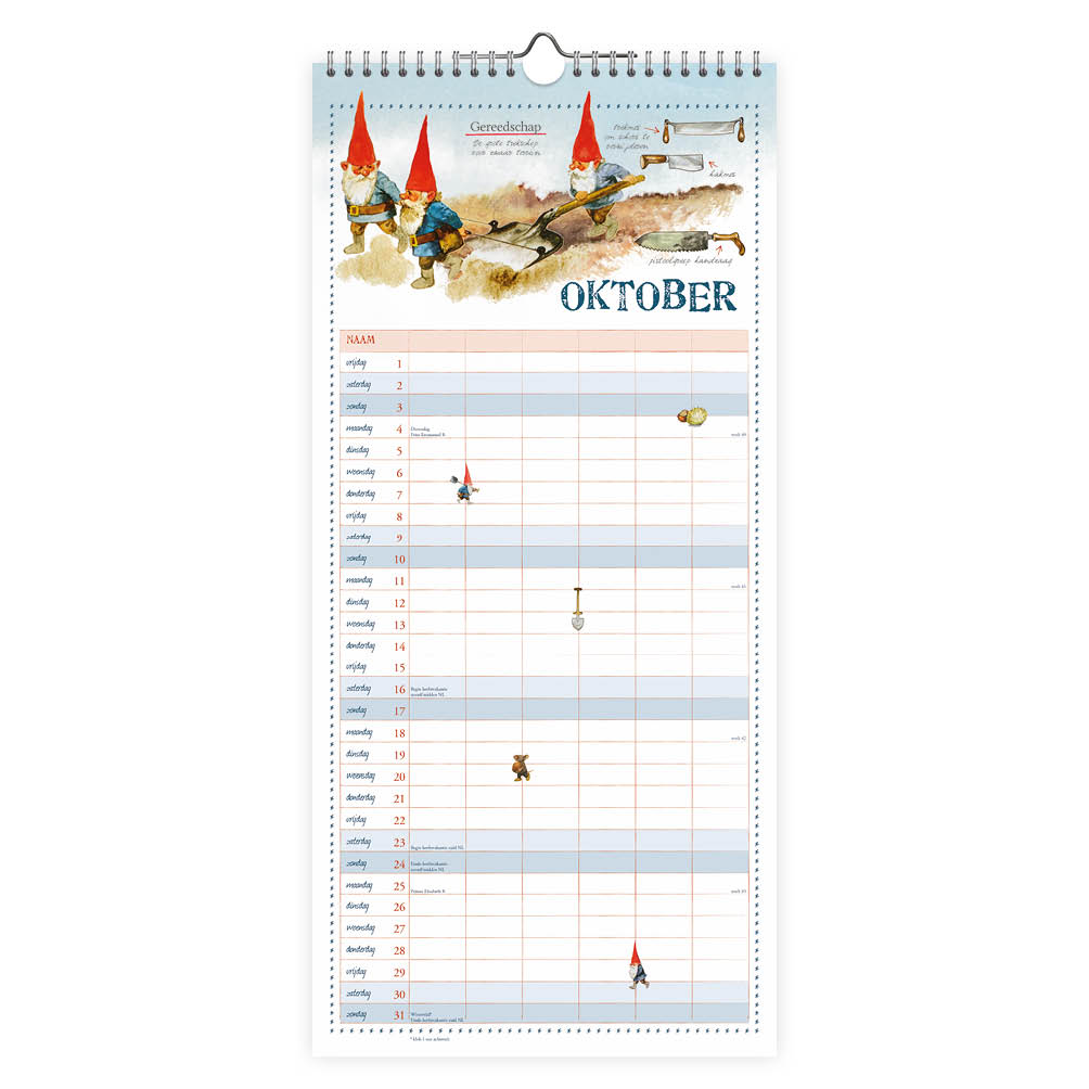 Rien Poortvliet familienotitiekalender 'Kabouter' 2027 - Afbeelding 2