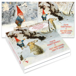 Rien Poortvliet kerstboxje kabouter KONIJNEN - SKIEEN