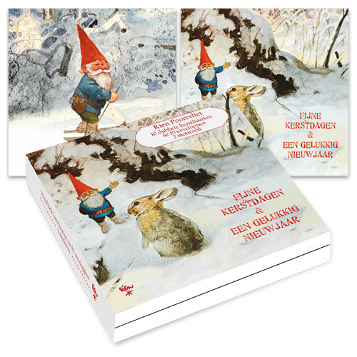 Rien Poortvliet kerstboxje kabouter KONIJNEN – SKIEEN