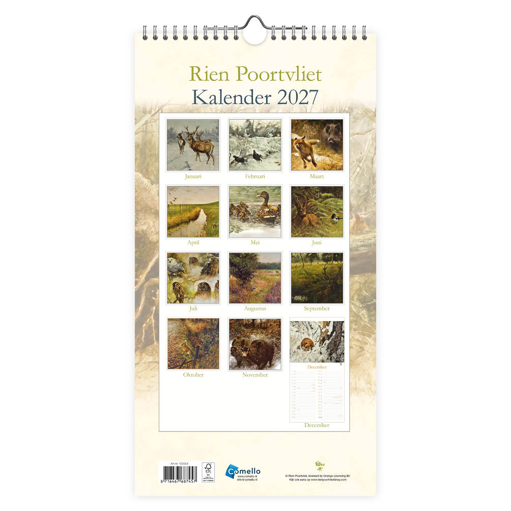 Rien Poortvliet notitiekalender Rund 2027 - Afbeelding 3